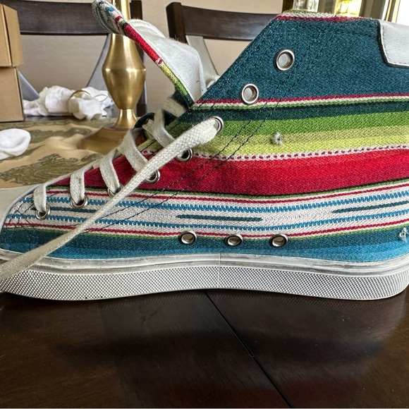 Saint Laurent Mens 'Mexican Jacquard' Bedford High Top Sneakers Size 41 - Picture 13 of 16